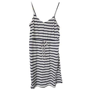NWT Old Navy Spaghetti Strap Dress White & Navy Blue Striped Summer Dress (L)